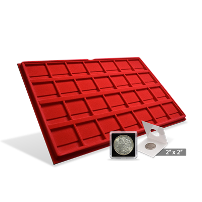 Horizontal 2x2 Display Tray (28 Slots) Red