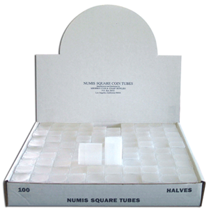 Numis Square Coin Tube - Half Dollar - 100/box