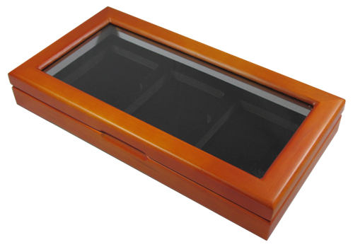 Wood Glass-top Display Slab Box - 3 Slab Universal