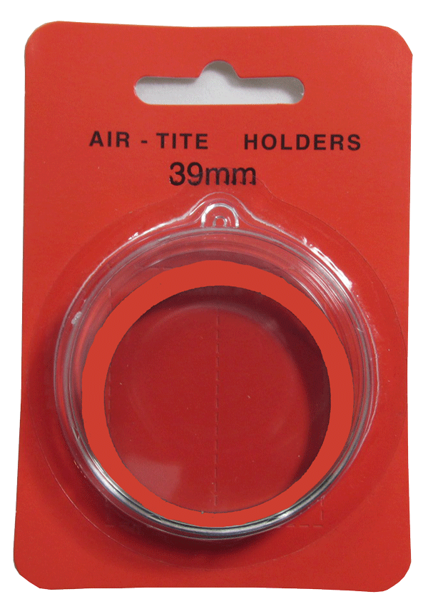 Air Tite 39mm Retail Package Holders - Holiday Ornament Red