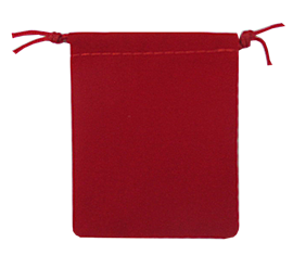 Velour Drawstring Pouch - 2.75x3.25 Red