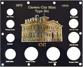 1870-1893 Carson City Mint Type Set 42645, 46X, 1870-1893 Carson City Mint Type Set, Capital Plastics, 8x10