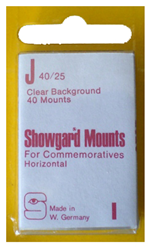 40x25mm Showgard Mounts - Pre-cut Singles (Clear)