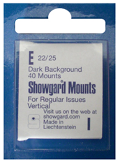 22x25mm Showgard Mounts - Pre-cut Singles (Black)
