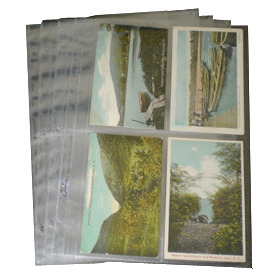4 Pocket Post Card Archival Polypropylene Pages, Clear