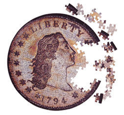 Coin Puzzle Contursi 1794 Silver  Dollar