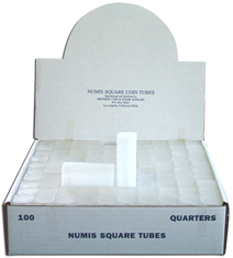 Numis Square Coin Tube - Quarter - 100/box