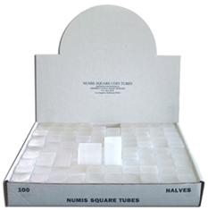 Numis Square Coin Tube - Half - 100/box