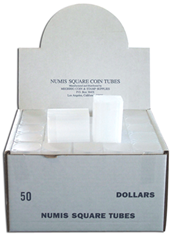 Numis Square Coin Tube - Dollar - 50/box
