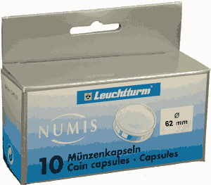 62mm - Coin Capsules (pack of 10) - CAPSXL62