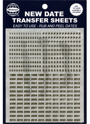 Black Date Transfer Sheets for Whitman Albums (1999-2028)