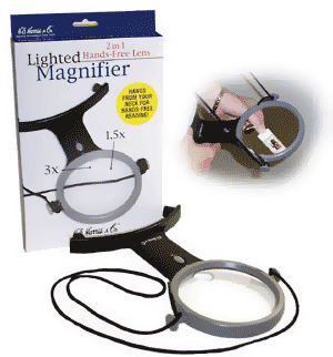 Hands-Free Illuminated Magnifier 1.5x, 3x