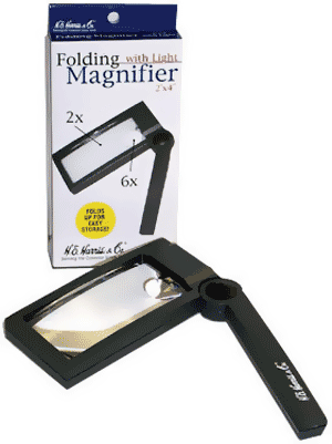 Illuminated Folding Magnifier 2x,6x