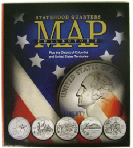 Compact Version State Quarters Collectors Map
