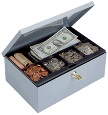 Cash Box with Tray and Security Lock - 11.25x7.5x4.75