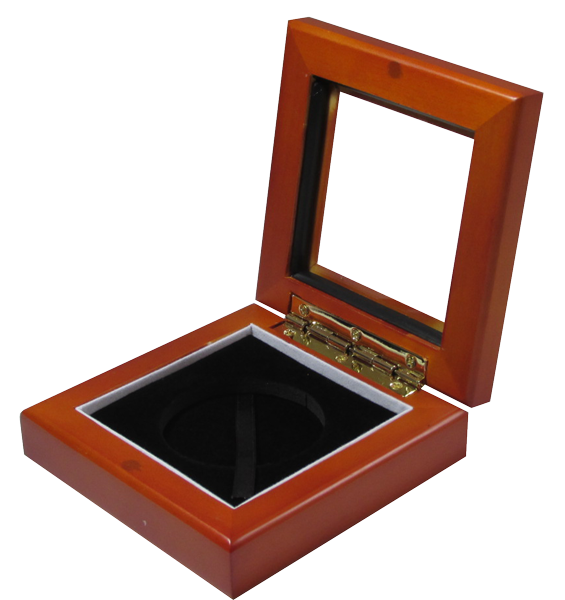 Small wooden display box- rectangular box with glass cap- box with
