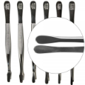 Straight Tip Nickel Tongs 6"
