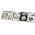 5 Slab Certified Coin Easel Display