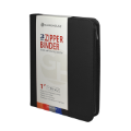 Zipper Binder with 3 Ring Clip - Black