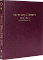 Mercury Dimes 1916-1945, Date & Mintmark Set P, D & S (Burgundy)