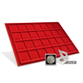 Horizontal 2x2 Display Tray (28 Slots) Red