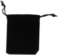 Velour Drawstring Pouch - 2.75x3.25 Black