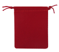 Velour Drawstring Pouch - 2.75x3.25 Red