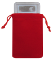 Velour Drawstring Pouch - 3x4.25 Red
