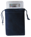 Velour Drawstring Pouch - 3x4.25 Navy Blue
