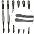 Curved Round Tip Nickel Tongs - 4 3/4"