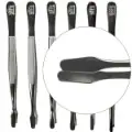 Spade Tip Nickel Tongs - 4 3/4"