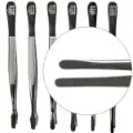 Straight Narrow Tip Nickel Tongs 4 3/4"