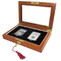 Wood Glass-Top Display Slab Box with Latch and Key - 2 Slab Universal