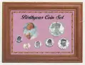 Solid Oak Birthyear Coin Frame Cent to ASE - Pink