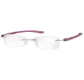 Rimless Magnifying Eye Glasses +2.5 (Purple Small)