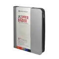 Zipper Binder with 3 Ring Clip - Gray