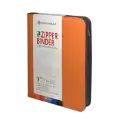 Zipper Binder with 3 Ring Clip - Orange