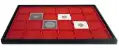 Elegant 2x2 Display Tray and Jewelry Pad - (Red / 24 Slots)
