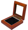 Guardhouse 3.87x3.87 Glass-top Wood Display Box - Holds Extra Large Sized Capsule