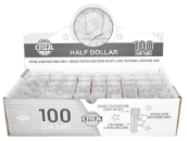 Round Coin Tube-Half-Dollar, 100/box