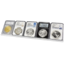 5 Slab Certified Coin Easel Display