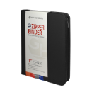 Zipper Binder with 3 Ring Clip - Black