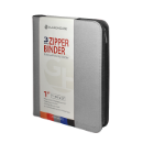 Zipper Binder with 3 Ring Clip - Gray
