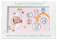 Babys First Year Coin & Photo Frame (Girl)