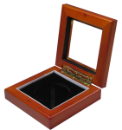 Guardhouse 3.87x3.87 Glass-top Wood Display Box - Holds Extra Large Sized Capsule
