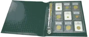 Grande Classic 3 Ring Certified Coin Slab Album with Slip Case (4 Pages) Blue