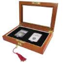 Wood Glass-Top Display Slab Box with Latch and Key - 2 Slab Universal