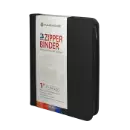 Zipper Binder with 3 Ring Clip - Black
