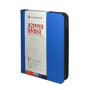 Zipper Binder with 3 Ring Clip - Blue