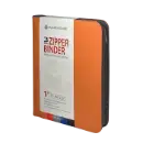 Zipper Binder with 3 Ring Clip - Orange